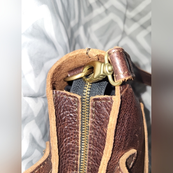 AUTHENTIC PORTLAND LEATHER GOODS  CROSSBODY / SATCHEL ZIP TOP TOTE BROWN - Picture 14 of 16